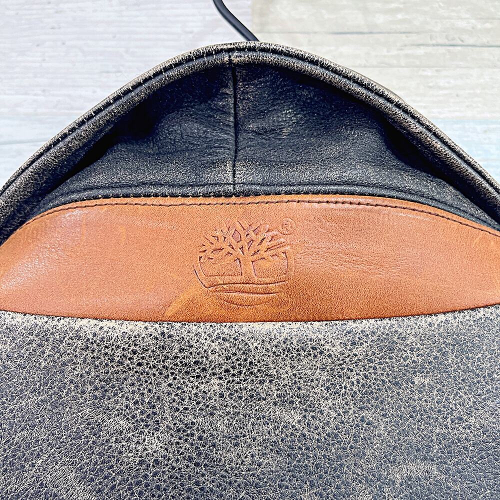 Timberland 100% Cowhide Leather Distressed Jacket Brown Zip Up Vintage Mens XL - Picture 7 of 10